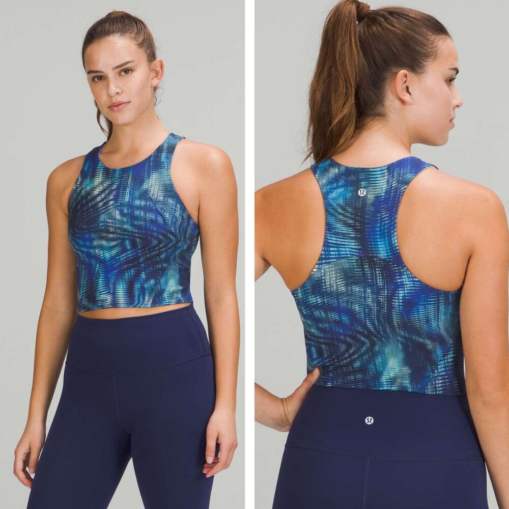 LULULEMON Invigorate Training Tank Top Size 2 Shapeshifter Flux Blue Multi